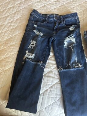 American Eagle Outfitters Dark Blue Ripped Women's Jeggings